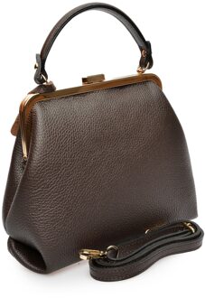 Maroon Leren Tas Kastanjebruin