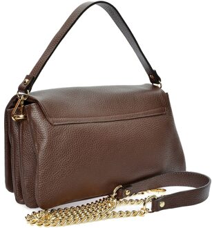 Maroon Leren Tas Kastanjebruin