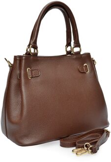 Maroon Leren Tas Kastanjebruin