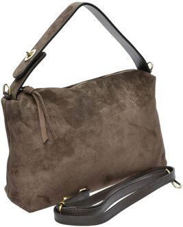 Maroon Leren Tas Kastanjebruin