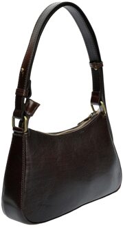 Maroon Leren Tas Kastanjebruin