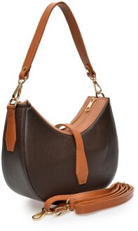 Maroon Leren Tas Kastanjebruin