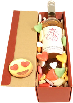 Marqués Rosé wijn met mixed hartjes snoep