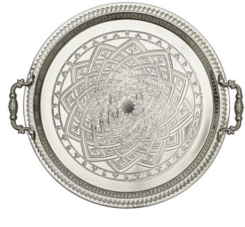 Marrakech dienblad - sierlijk metaal - Rond - D42cm - kaarsenbord
