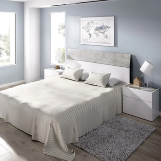 Marriage headboard in GIA model KIT with 2 bedside tables white COLOR glitter and cement