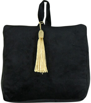 Mars & More Deurstopper - fluweel - zwart kleurig - 17 x 10 x 18 cm - voor binnen deuren