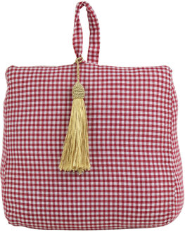Mars & More deurstopper - katoen/polyester - rood geruit - 20 x 18 cm - Deurstoppers