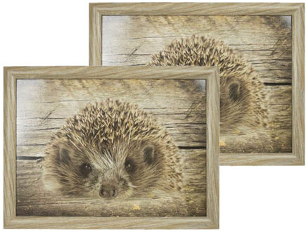 Mars & More Schootkussen Laptray - 2x - egels print - laptray - 43 x 33 cm - Dienblad