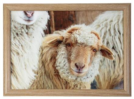 Mars & More Schootkussen Laptray - schaapjes beige print - 43 x 33 cm