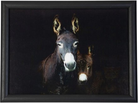 Mars & More Schootkussen Laptray - zwart ezelin print - 43 x 33 cm