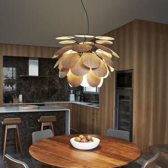 Marset Discocó hanglamp Ø 68 cm, eiken eiken, zwart verchroomd