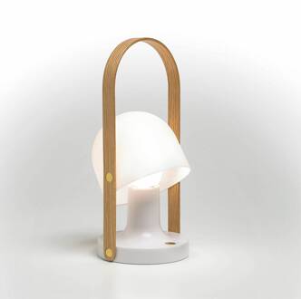 Marset FollowMe LED tafellamp, wit-eiken, hoogte 29 cm bruin, wit