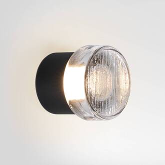 Marset LED buiten wandlamp ROC MINI, zwart, IP65, TRIAC zwart, helder