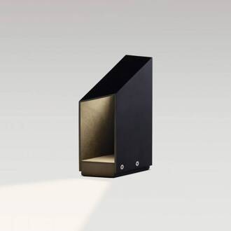 Marset LED sokkellamp Domus, hoogte 26 cm, zwart, aluminium