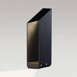 Marset LED sokkellamp Domus, hoogte 37 cm, zwart, aluminium