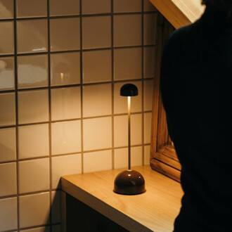 Marset LED tafellamp Sips, bruin/goud, 31 cm, staal bruin, goud