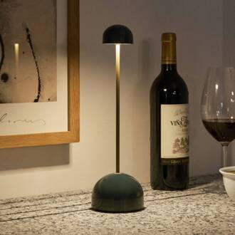 Marset LED tafellamp Sips, groen/goud, 31 cm, staal groen, goud