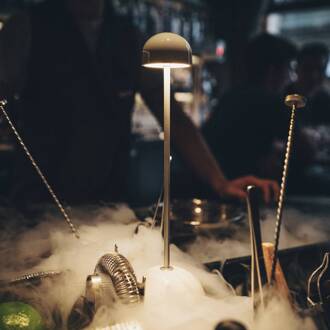 Marset LED tafellamp Sips, wit/zilver, 31 cm, staal wit, zilver