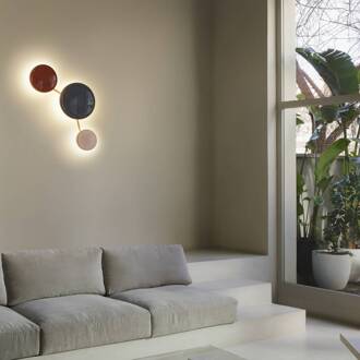 Marset LED wandlamp Caramel, blauw, Ø 38 cm, TRIAC, glas blauw, zwart