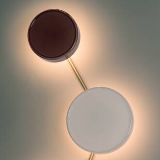 Marset LED wandlamp Caramel, bruin, Ø 22 cm, TRIAC, glas bruin, zwart