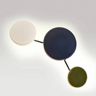 Marset LED wandlamp Caramel, groen, Ø 22 cm, TRIAC, glas groen, zwart