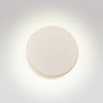 Marset LED wandlamp Caramel, opaal, Ø 28 cm, TRIAC, glas opaal, zwart