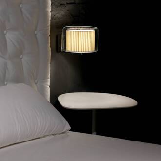 Marset Mercer A wandlamp van glas en katoen katoen natuur, chroom