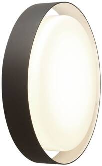Marset Plaff-on! Buitenwandlamp, IP54, Ø50cm zwart, opaal