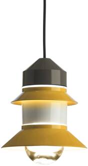 Marset Santorini buiten hanglamp, IP65, mosterd mosterd (RAL 1032), transparant