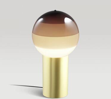 Marset tafellamp Dipping Light, hoogte 22 cm, bruin/messing bruin, messing