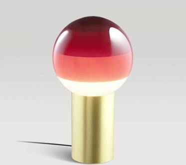 Marset tafellamp Dipping Light, hoogte 22 cm, rood/messing bordeauxrood, messing