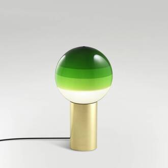 Marset tafellamp Dipping Light S, groen/messing groen, geborsteld messing