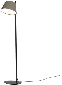 Marset Tam Tam vloerlamp, 1-lamp, mat, bruin mat zwart, mat bruingrijs