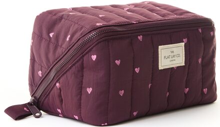 Marshmallow Flat Lay Makeup Box Bag - Burgundy Hearts LOOKFANTASTIC EXCLUSIVE
