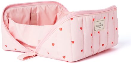 Marshmallow Flat Lay Makeup Box Bag - Sweet Pink Hearts
