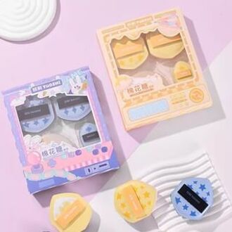 Marshmallow Powder Puff Set with Case Blue (3pcs)