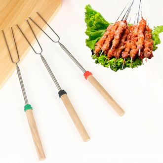 Marshmallow Roasting Sticks Extendable Forks 32Inch Telescoping Skewers Camping Cooking Tool for Campfire Fire Pit Sausage BBQ