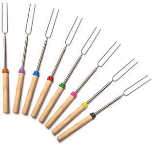 Marshmallow Roosteren Sticks Rvs Dog Vork Met Draagtas