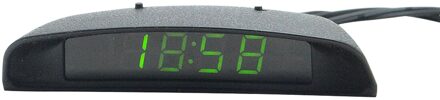 Marsnaska Car Auto Digitale Led Elektronische Klok + Thermometer + Voltmeter 3 In 1 Drie Kleuren groen