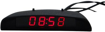 Marsnaska Car Auto Digitale Led Elektronische Klok + Thermometer + Voltmeter 3 In 1 Drie Kleuren Rood