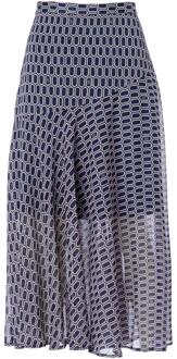 Mart Visser Amee Print Rok Navy / Multi Blauw