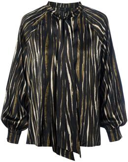 Mart Visser Bension Print Blouse Zwart / Multi - maat