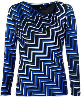 Mart Visser Caitlin Print Top Kobalt / Zwart Veelkleurig