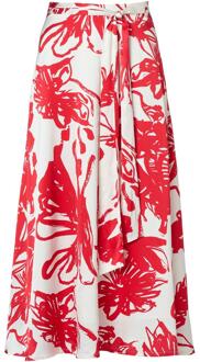 Mart Visser Carissa Print Rok Rood / Wit - EU 44 / UK 16