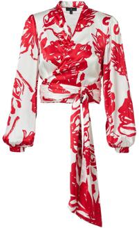Mart Visser Carly Print Blouse Rood / Wit - EU 44 / UK 16