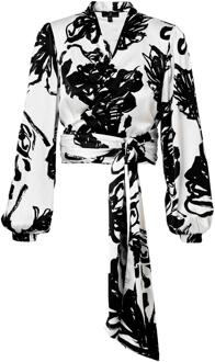 Mart Visser Carly Print Blouse Zwart / Wit