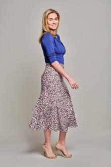 Mart Visser Cassie Print Rok Pink/kobalt Blauw - EU 48 / UK 20