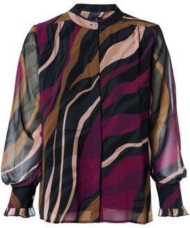 Mart Visser Caylee Print Blouse Dark Berry Donkerrood - EU 36 / UK 8