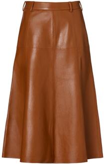 Mart Visser Delilah Leren Rok Cognac Bruin - EU 40 / UK 12