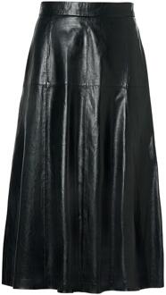 Mart Visser Delilah Leren Rok Zwart - EU 38 / UK 10